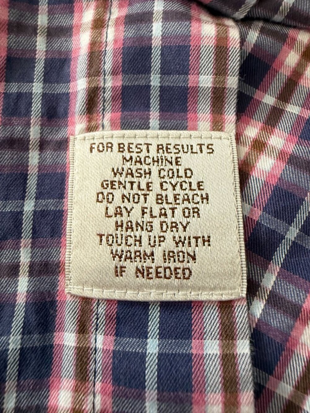 Peter Millar Mens Medium Plaid Button-Up Long-Sleeve Shirt 100% Cotton Blue Pink - Picture 3 of 11